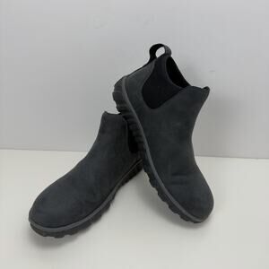 Bogs Boots Men's 8 Black Casual Chelsea Leather Waterproof Snow Rugged